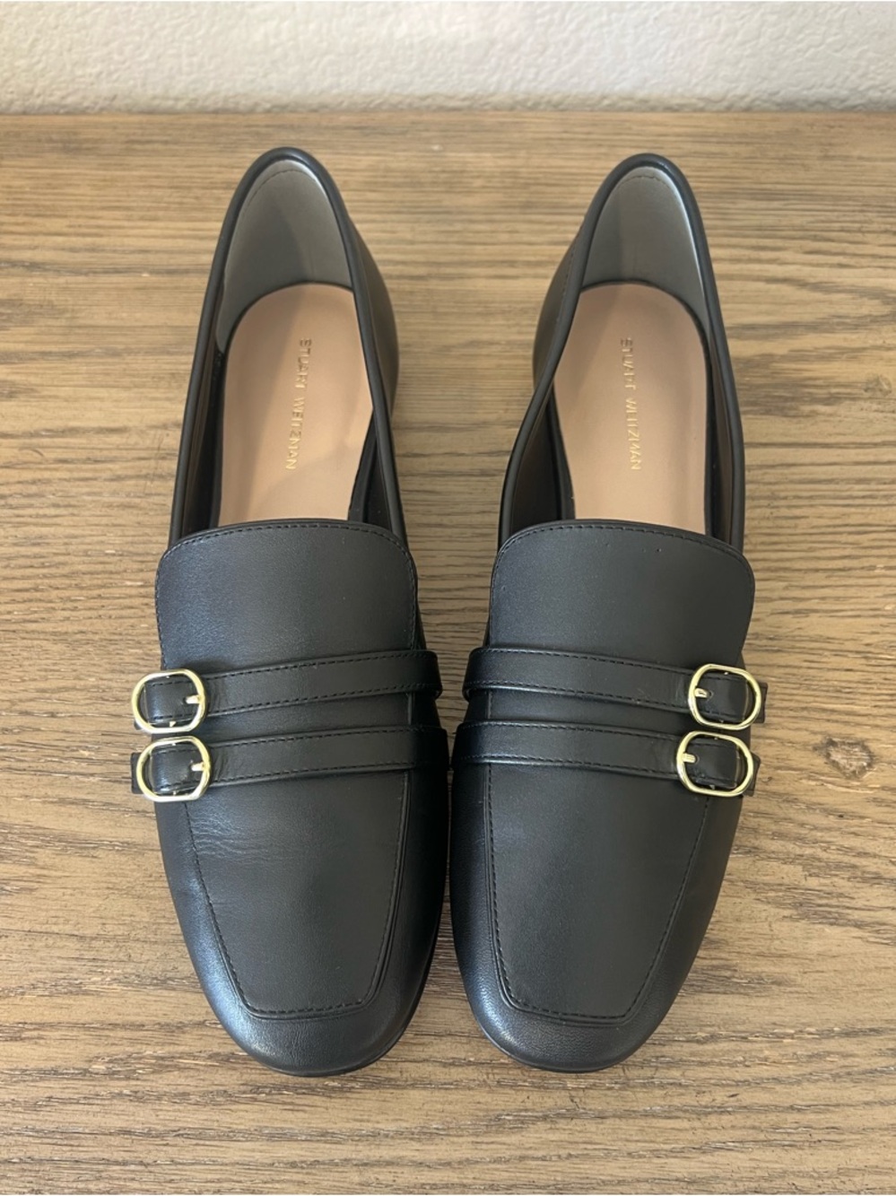 Stuart Weitzman Kenna black leather loafers menswear inspired sz 10 office - Picture 6 of 12